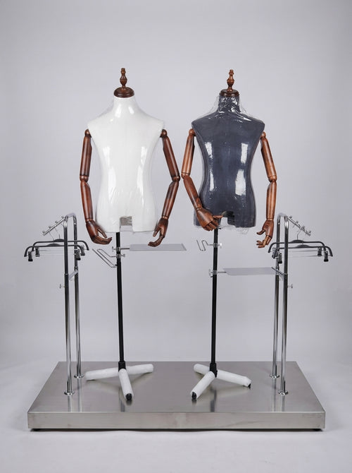 Articulated Wood Arm Torso Display Form (With Stand)
