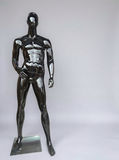 Connec High-Gloss Obsidian Male Mannequin (Hand on Hip — Style C)