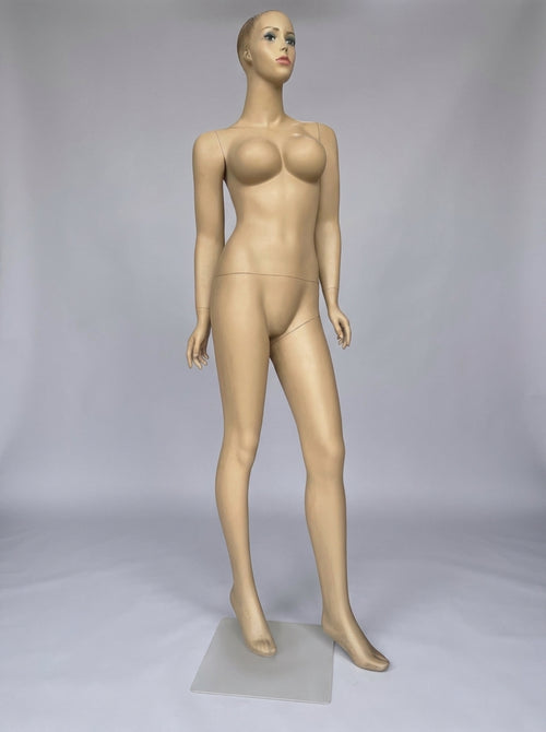 Connec Realistic Skin-Tone Female Mannequin (Sleek Standing — Bald Head)