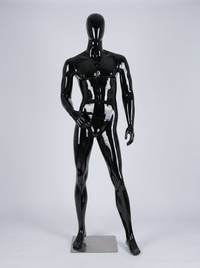 Connec High-Gloss Obsidian Male Mannequin (Hand on Hip — Style C)