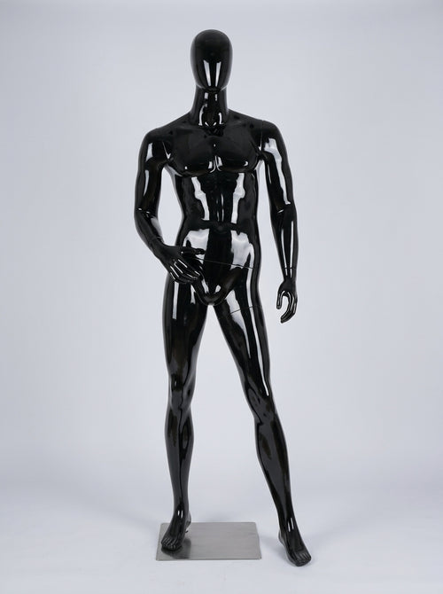 Connec High-Gloss Obsidian Male Mannequin (Hand on Hip — Style C)