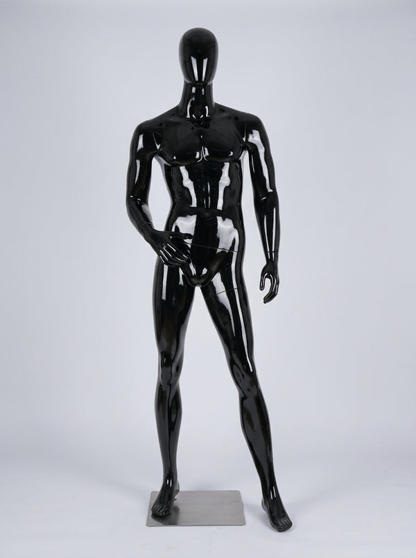 Connec High-Gloss Obsidian Male Mannequin (Hand on Hip — Style C)