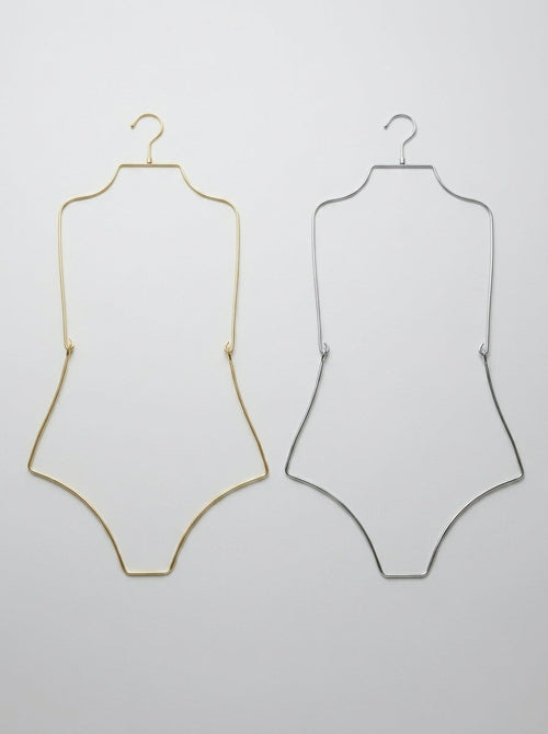 Lingerie Body-Shape Display Hanger – Gold & Silver Wire Bodysuit Hanger