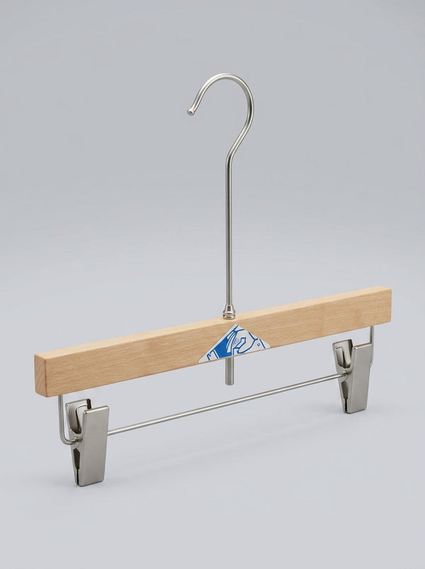 Premium Natural Wood Clip Hangers for Trousers & Skirts – Set of 12