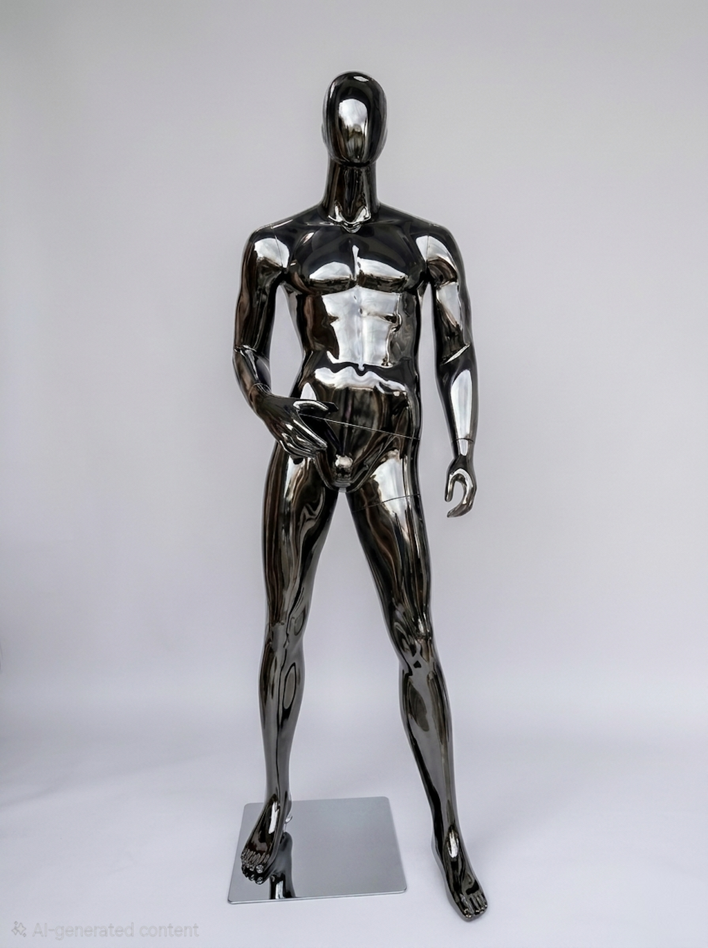Connec High-Gloss Obsidian Male Mannequin (Abstract Oval Head - Style C)