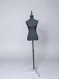 Female Charcoal Black Fabric Dressmaker Torso Mannequin