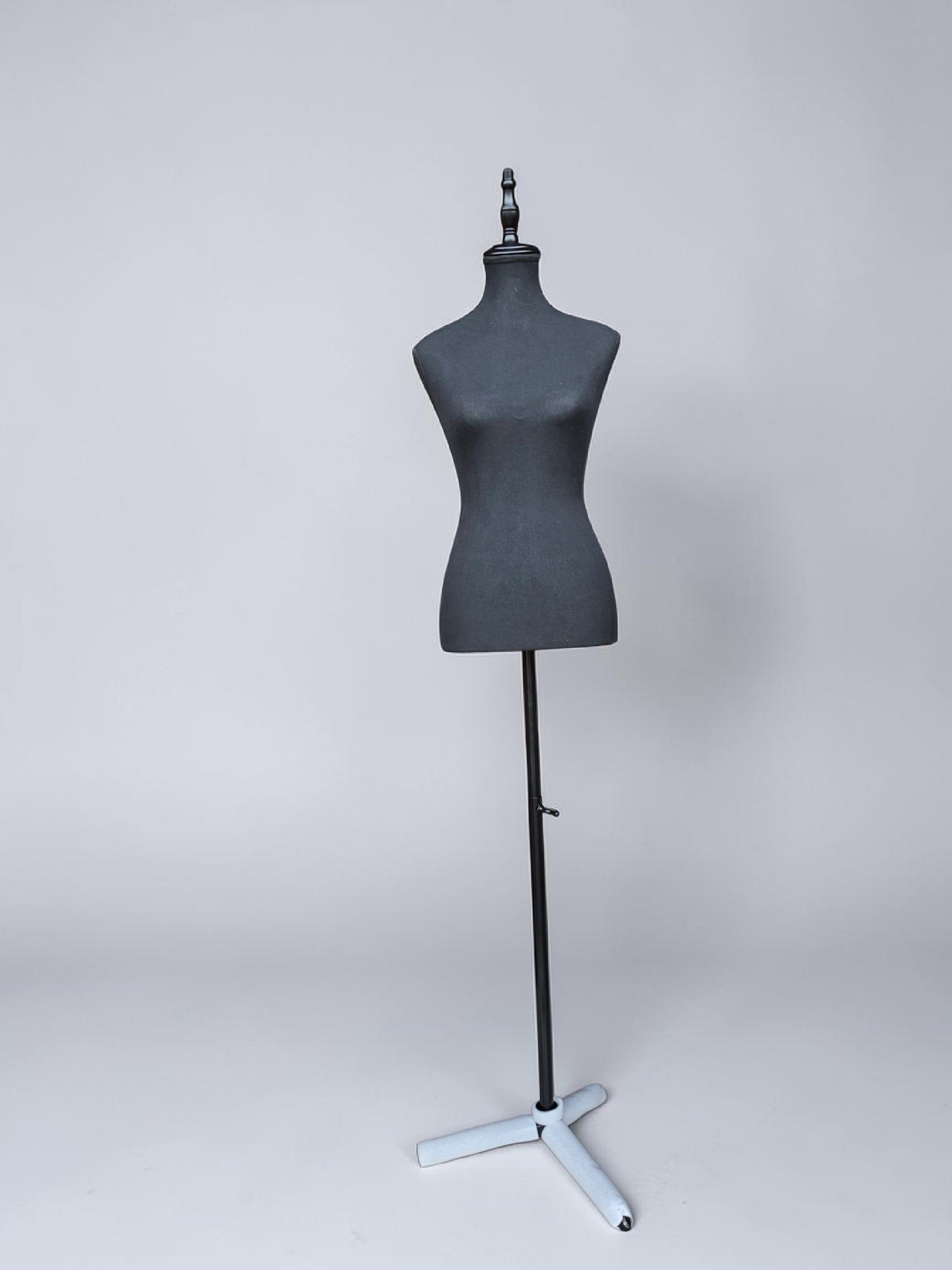 Female Charcoal Black Fabric Dressmaker Torso Mannequin