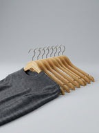 Premium Wooden Garment Hangers — Pack of 12 | Full Box of 120