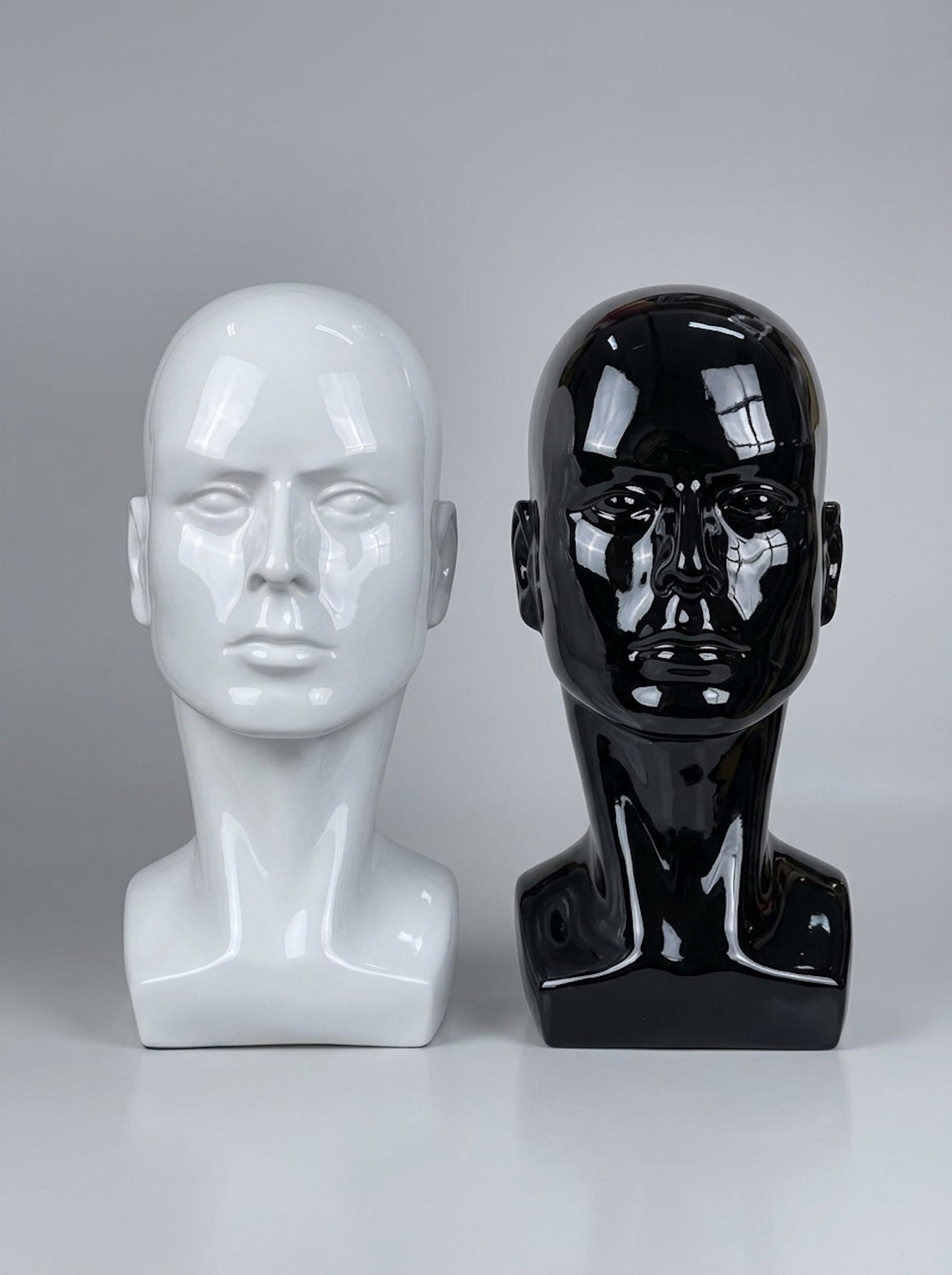 Male Glossy Full-Display Mannequin Head Torso