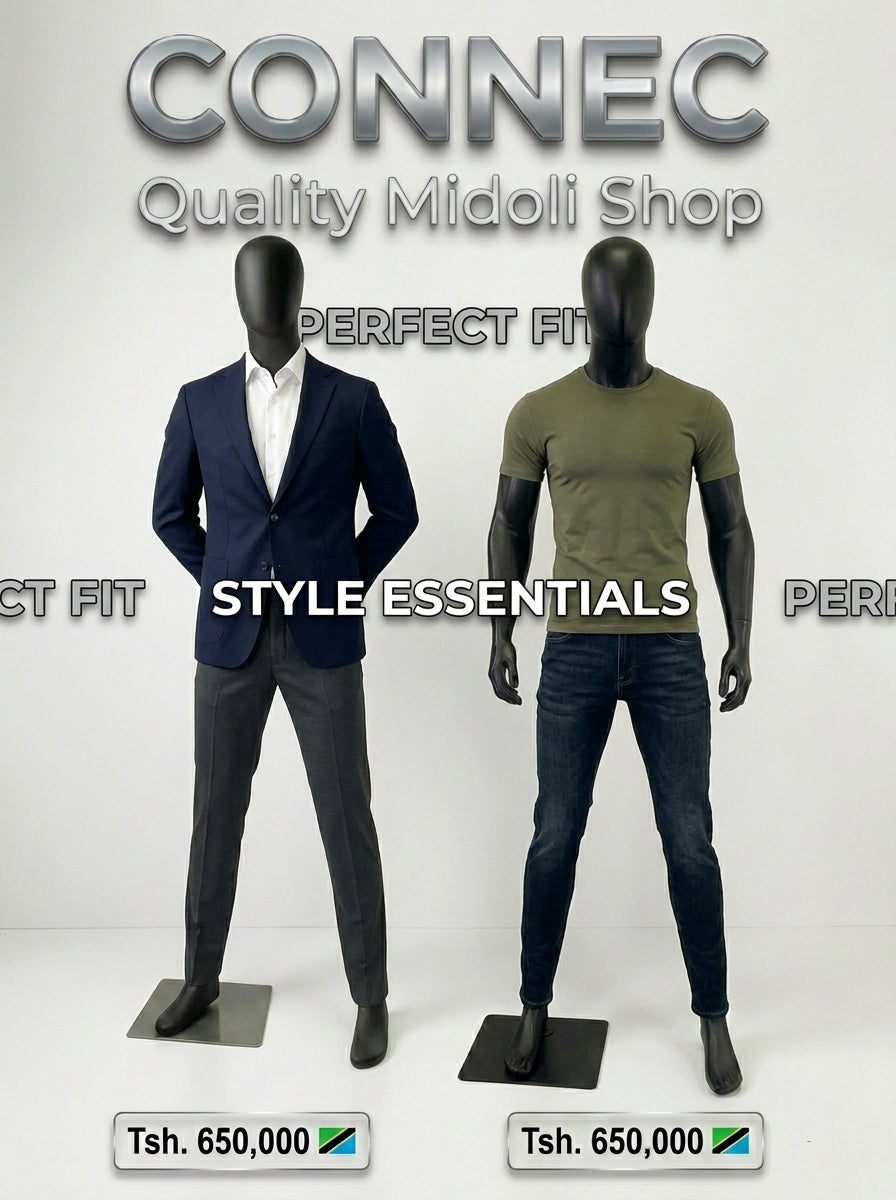 Connec Matte Black Male Mannequin (Hands Behind Back — Style B)
