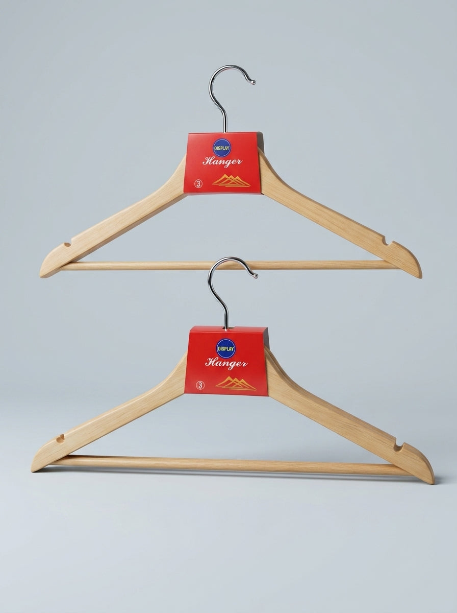 Premium Wooden Garment Hangers — Pack of 12 | Full Box of 120