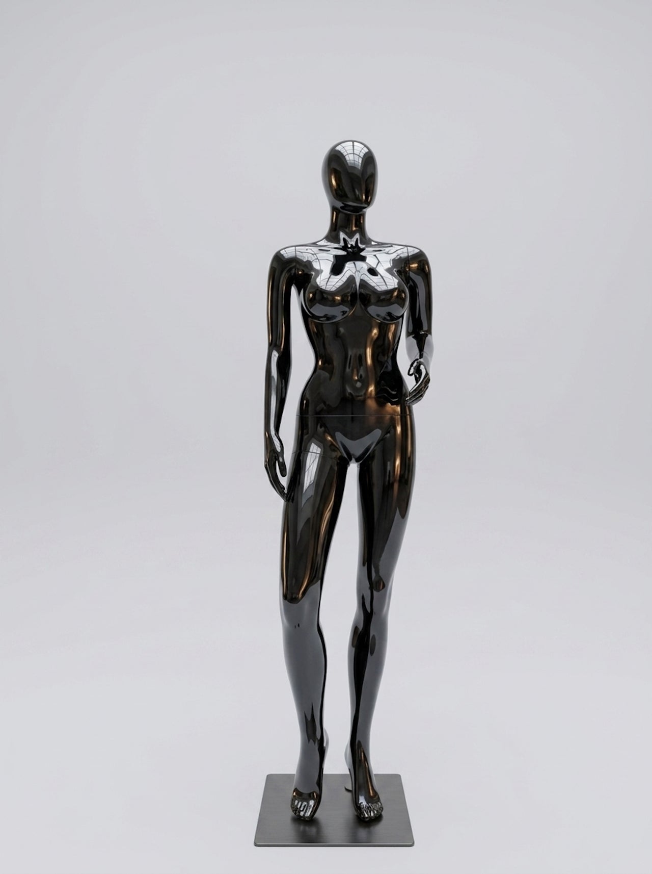 Female High-Gloss Obsidian Black Full-Body Fashion Mannequin