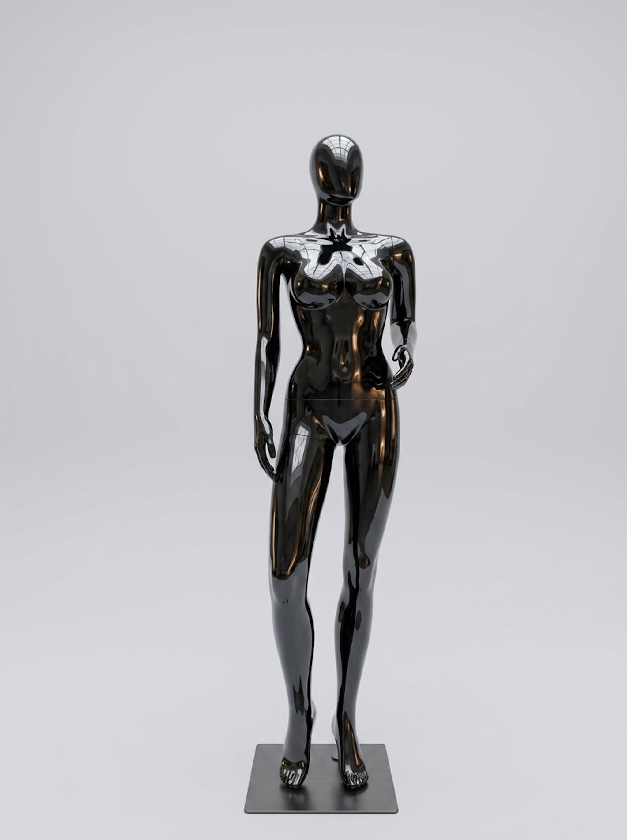 Female High-Gloss Obsidian Black Full-Body Fashion Mannequin