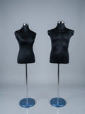 Male and Female Matte Black Torso Display Mannequins