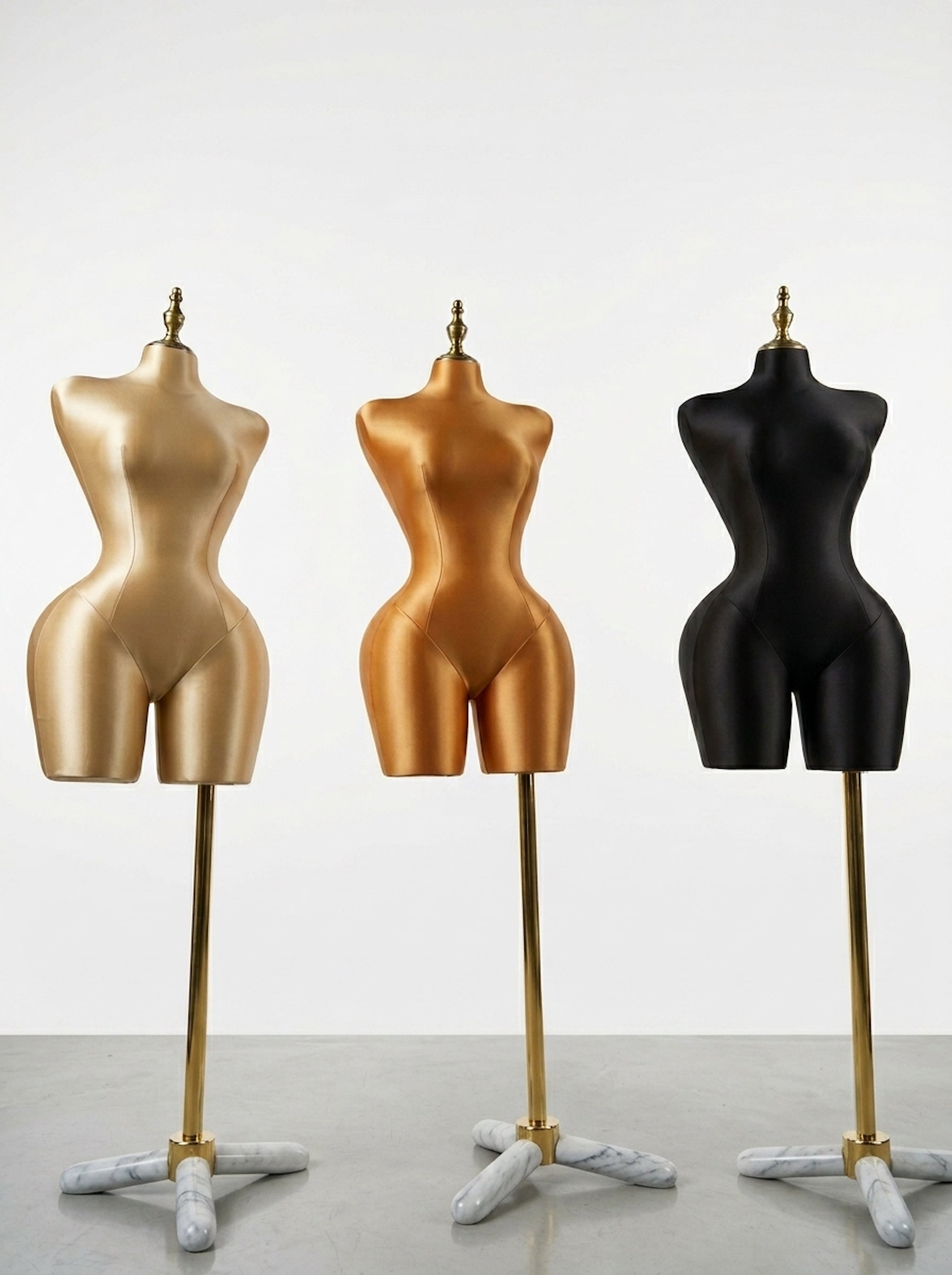 Female Hourglass Satin Torso Mannequin with Tri Base