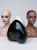 Realistic Female and Glossy Abstract Wig Display Heads