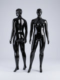 Connec Premium High-Gloss Obsidian Female Mannequin (Voluptuous Silhouette & Molded Hair)