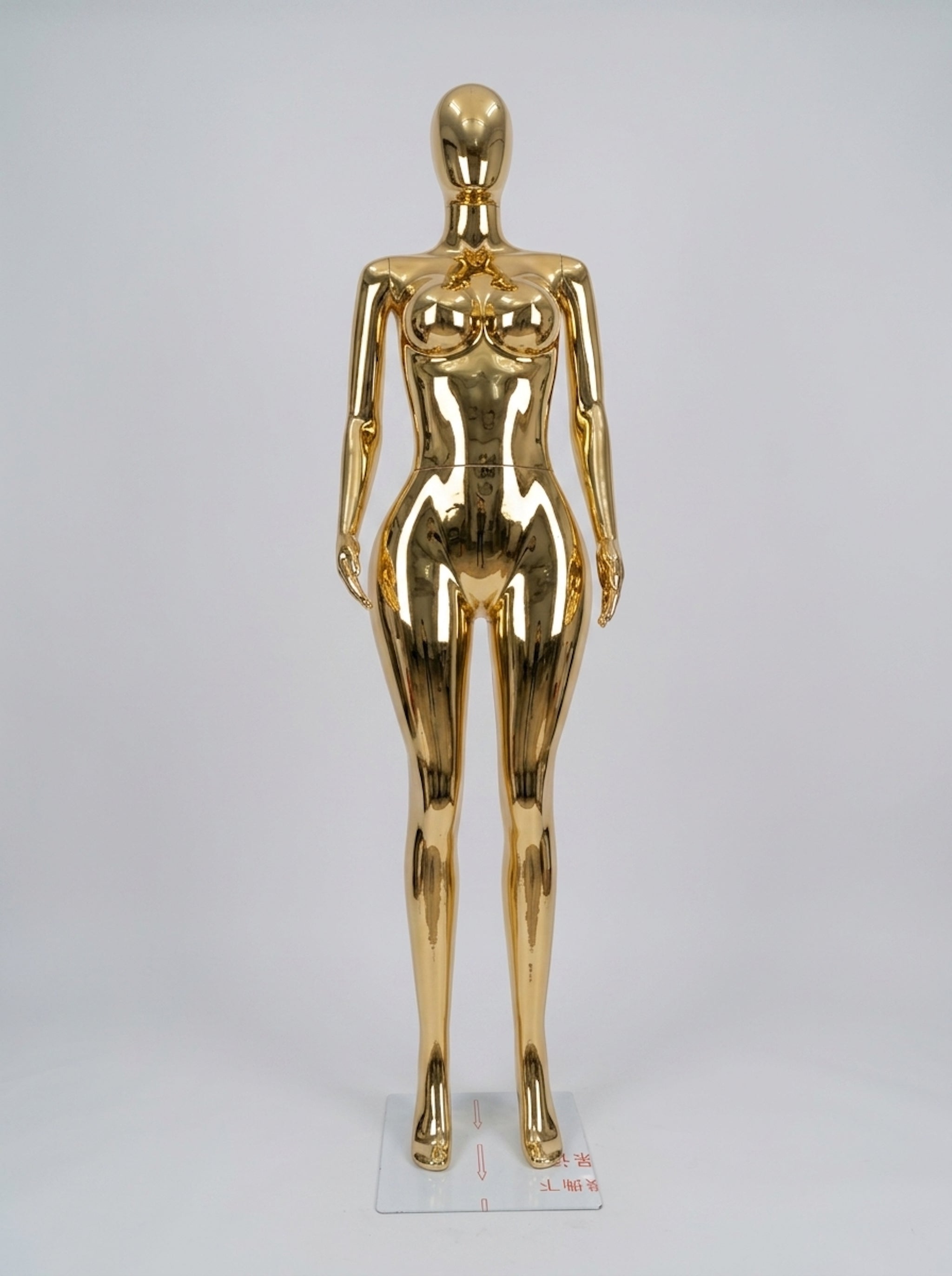 Female Gold Chrome Full-Body Fashion Mannequin