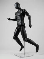 Male Articulated Matte Black Action Mannequin (Size: Athletic / Medium)