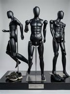 Male Articulated Matte Black Action Mannequin (Size: Athletic / Medium)
