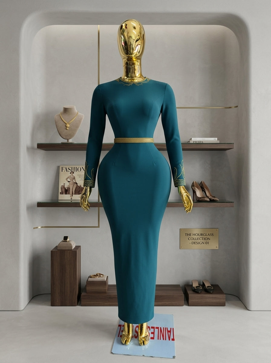 Connec Haute-Couture Gold Chrome Female Mannequin (Hourglass — Shiny Gold Finish)