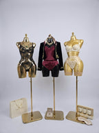 Hourglass Female Torso Mannequin with Adjustable Gold Stand (Luxury Edition)