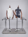Connec Premium Articulated Wood Arm Torso Display Stand (White - Style B)