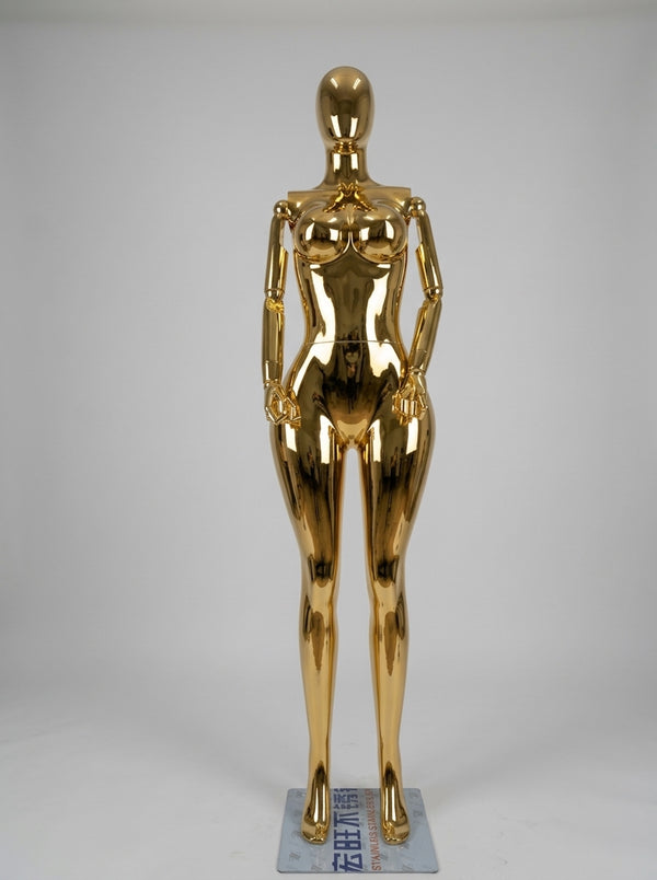 Connec Gold Chrome Female Mannequin (Articulated Arms — Standing)