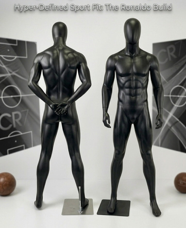 Connec Matte Black Male Mannequin (Hands Behind Back — Style B)