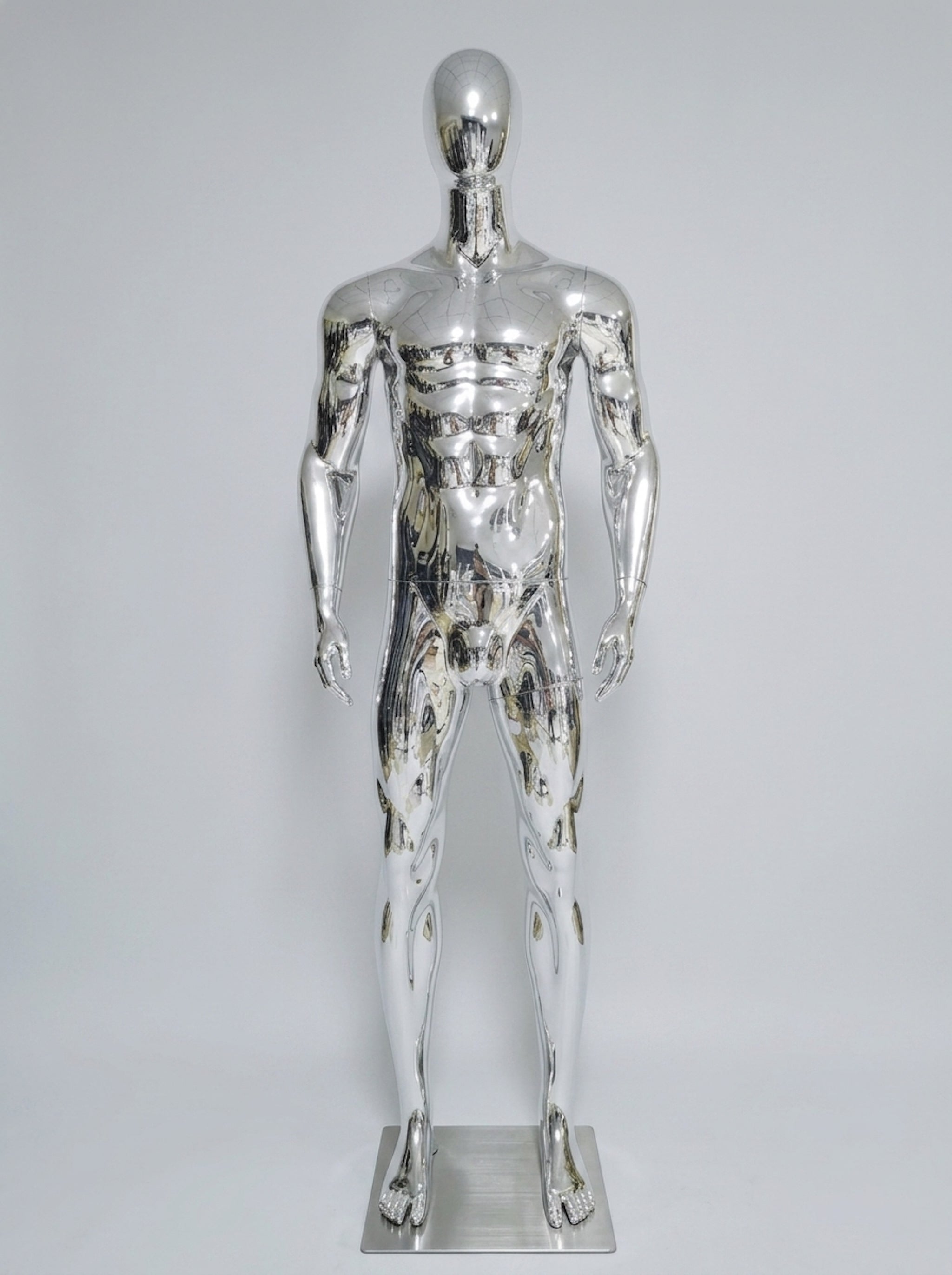 Male Silver Chrome Full-Body Mannequin