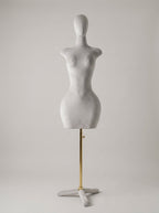 Luxury Female Velvet Torso Mannequin with Abstract Head