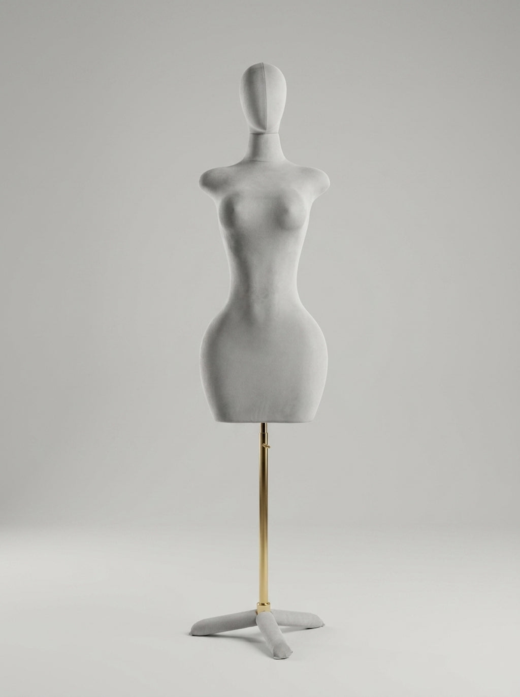Luxury Female Velvet Torso Mannequin with Abstract Head