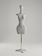 Luxury Female Velvet Torso Mannequin with Abstract Head
