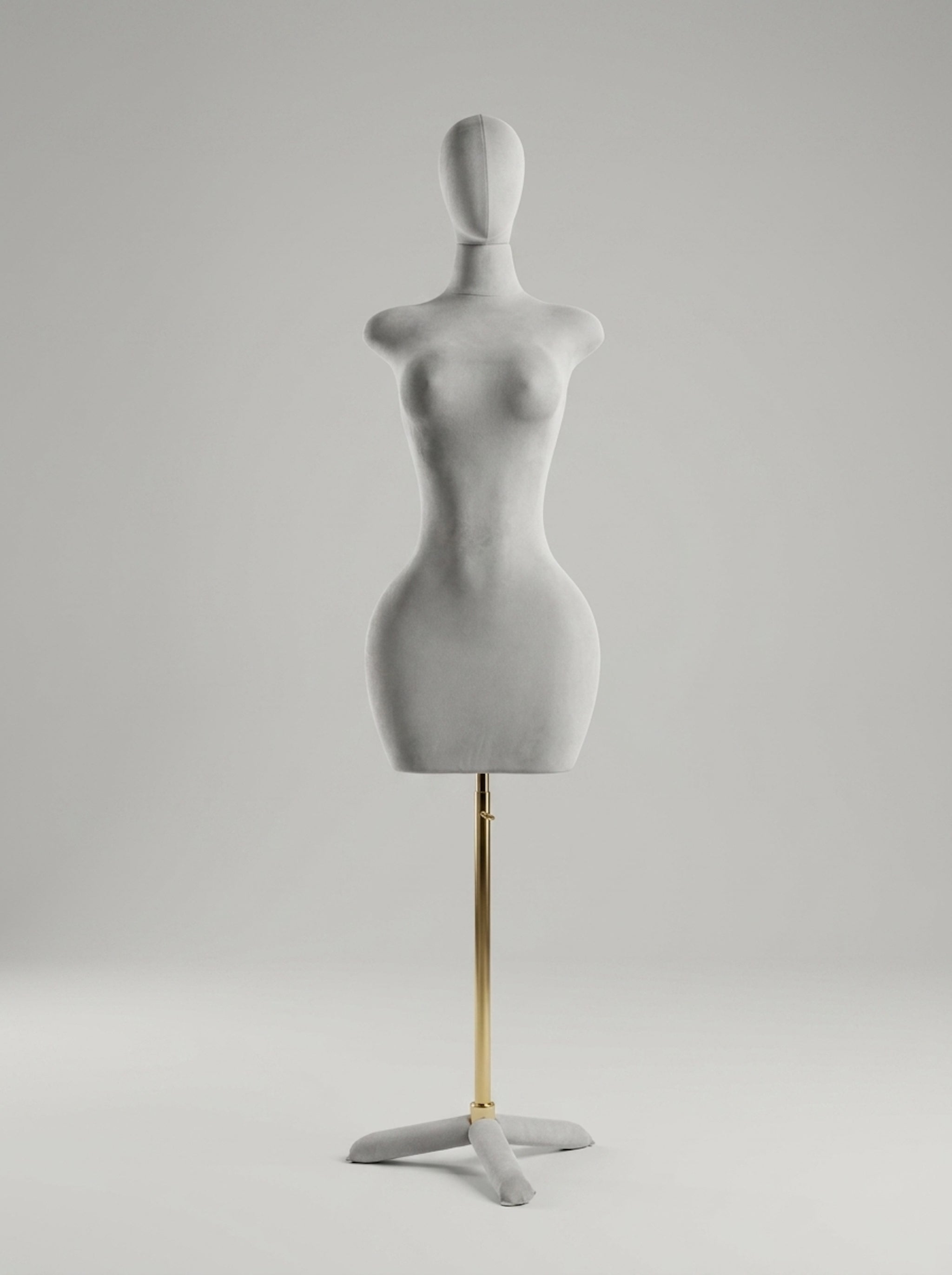 Luxury Female Velvet Torso Mannequin with Abstract Head