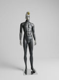 Male Matte Black Mannequin with Chrome Eagle Head and Hands