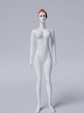 Female Glossy White Full-Body Mannequin with Molded Auburn Hair