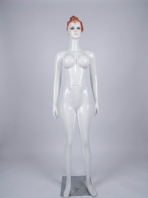 Female Glossy White Full-Body Fashion Mannequins