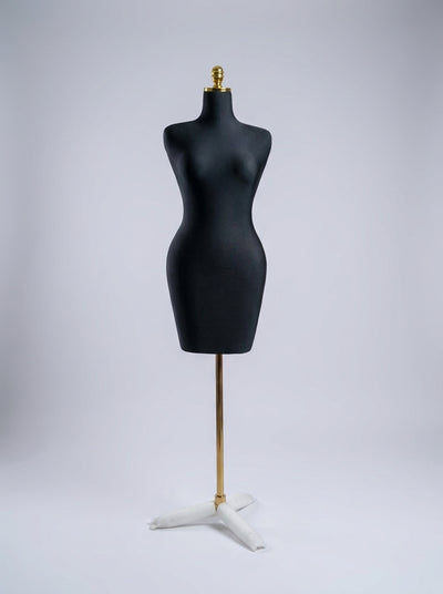 Connec Premium Hourglass Torso with Gold Finial Cap (Matte Black)