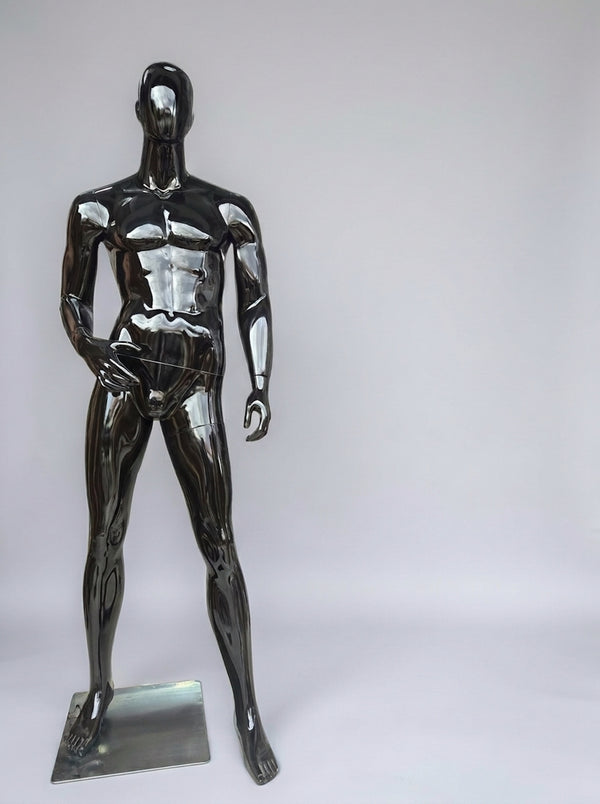 Connec High-Gloss Obsidian Male Mannequin (Hand on Hip — Style C)