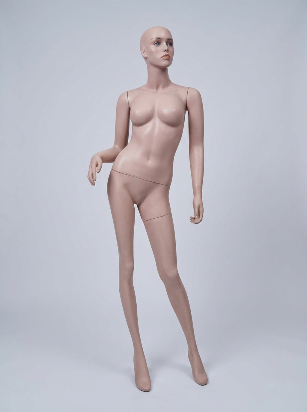Connec Realistic Skin-Tone Female Mannequin (Walking Posture - Bald Head - Style B)