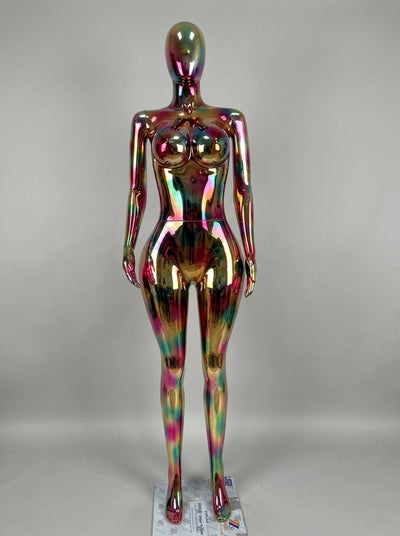 Connec Haute-Couture Iridescent Rainbow Chrome Female Mannequin (Standing)