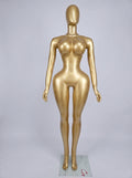 Luxury Female Mannequin with Hourglass Silhouette – Elegant Metallic Gold Finish