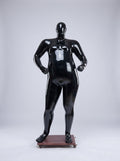 Premium Plus-Size Male Mannequin – High-Gloss Obsidian Finish