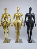 Luxury Female Mannequin with Hourglass Silhouette – Elegant Metallic Gold Finish