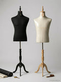 Male Dressmaker Tailoring Torso Mannequin with Wooden Tripod Stand