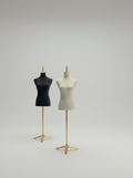 Premium Female Half-Body Dress Form Fabric Torso with Gold Stand