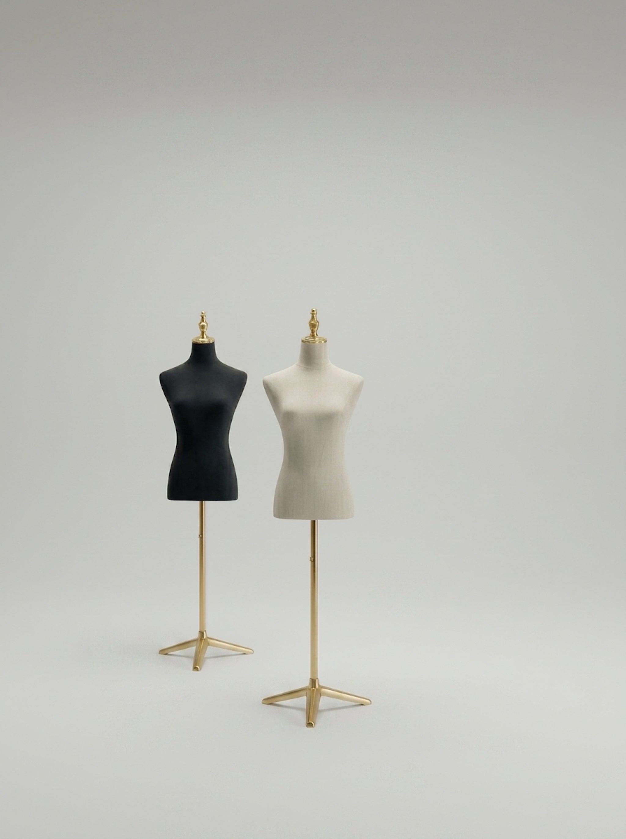 Premium Female Half-Body Dress Form Fabric Torso with Gold Stand
