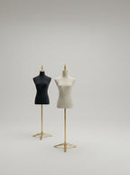 Premium Female Half-Body Dress Form Fabric Torso with Gold Stand