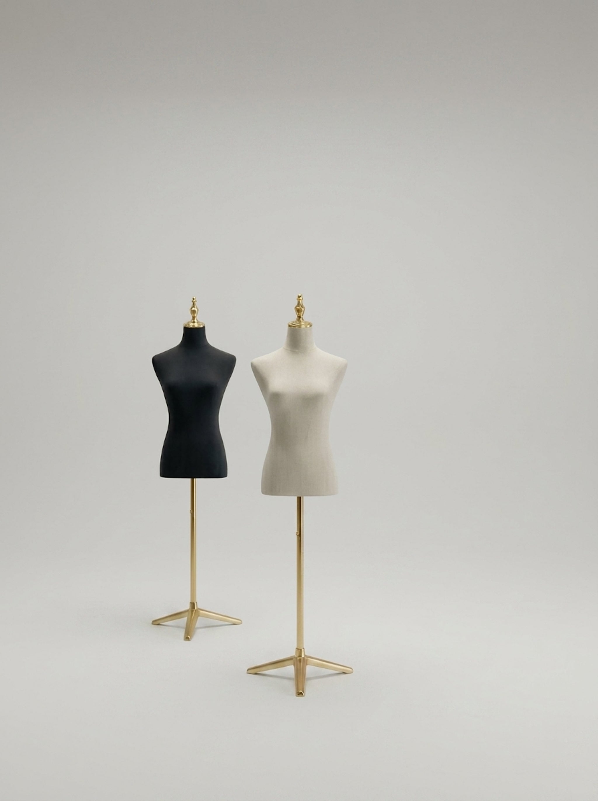 Premium Female Half-Body Dress Form Fabric Torso with Gold Stand
