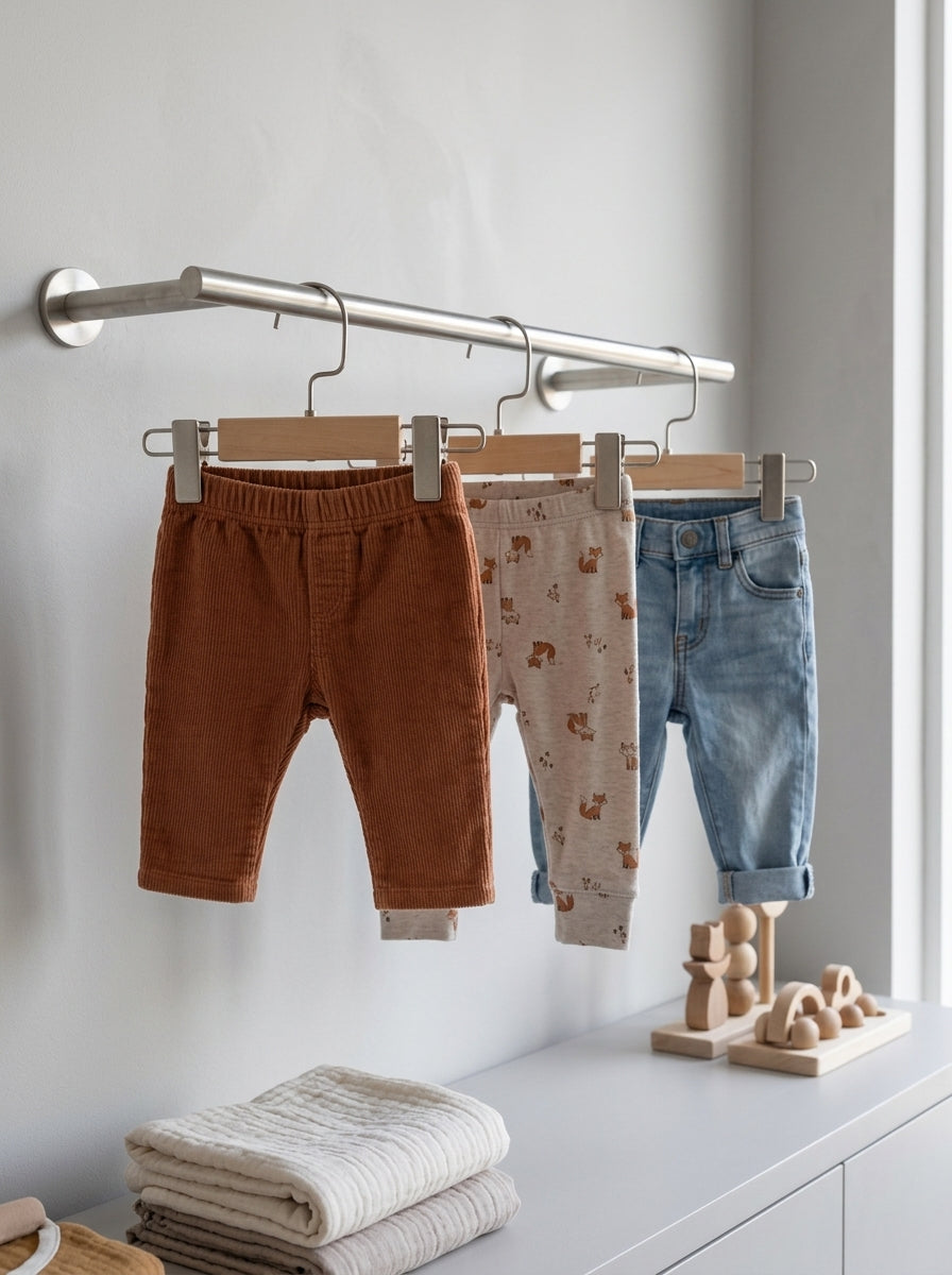 Premium Kids' Wooden Clip Hangers (12pcs)